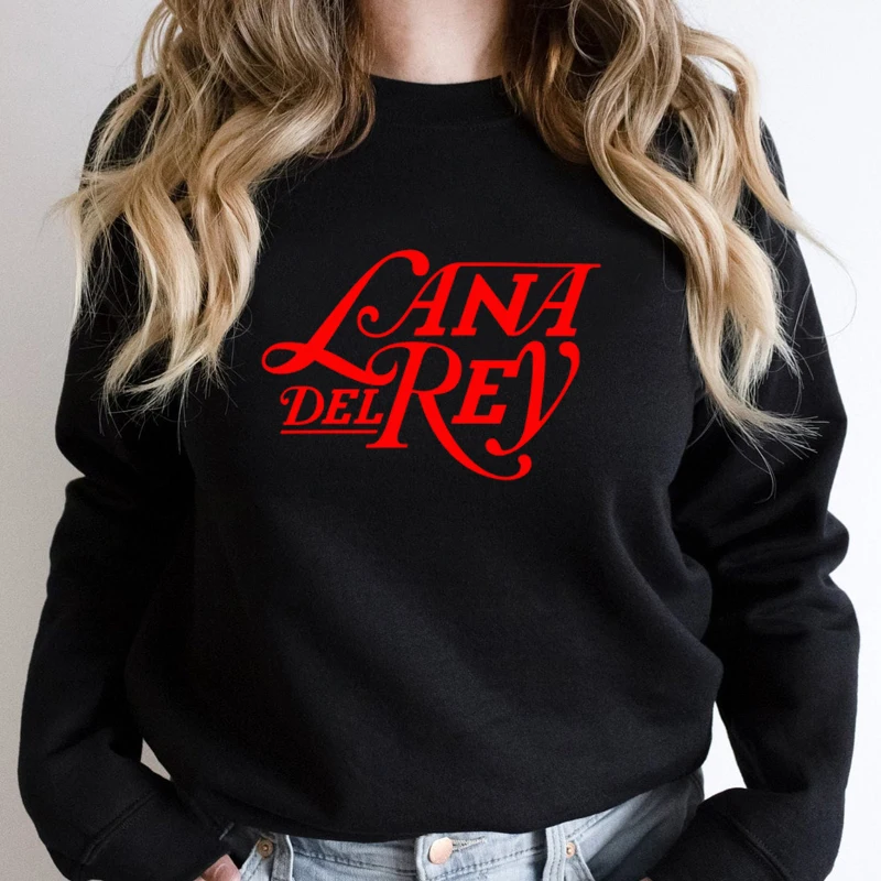 

Lana Delrey Women Sweatshirt O Neck Graphic Jumpers 2000s Grunge Clothes Y2k College Hoodie Cotton Inspired Kawaii Clothing