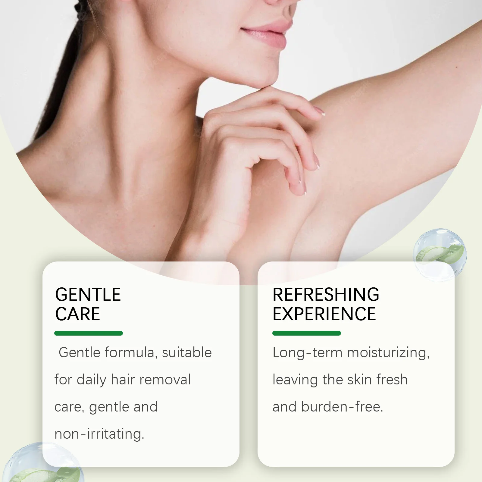 Aloe Vera Hair Removal Cream - Gentle Depilatory For Smooth Skin, Full Body Use On Legs & Underarms, Moisturizing Formula