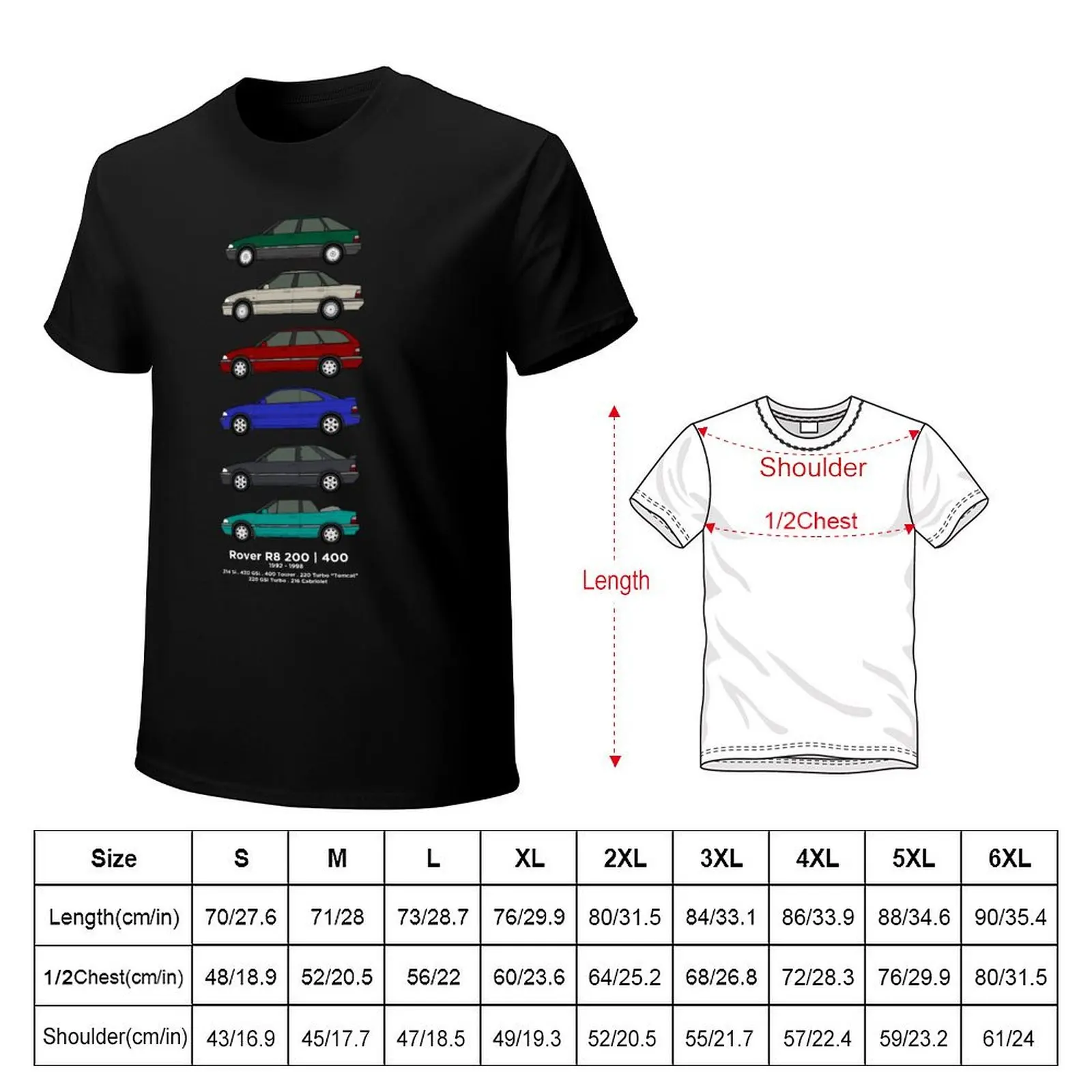 Rover R8 200/400 Classic Car Collection '92-'98 T-Shirt Breathable Lightweight Summer Top