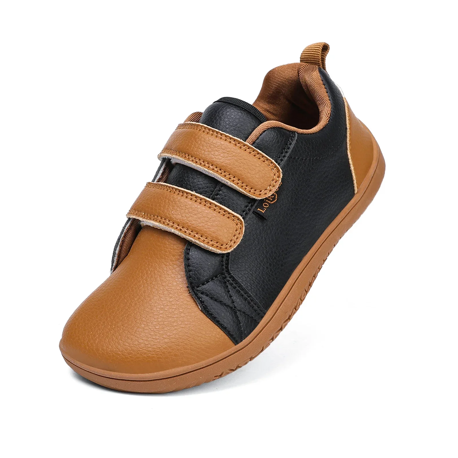 Boys Girls Barefoot Shoes Kids Wide Toe Minimalist Fashion Sneakers Lightweight Hook Loop Artificial Leather Walking Flats