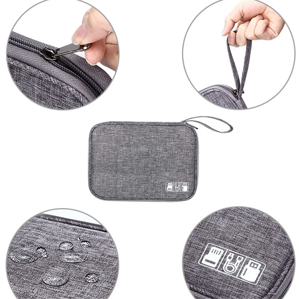 Bolsa de almacenamiento Digital, organizador de Cable de datos USB, portátil, impermeable, para dispositivos electrónicos, cargador de línea de auriculares, enchufe de viaje