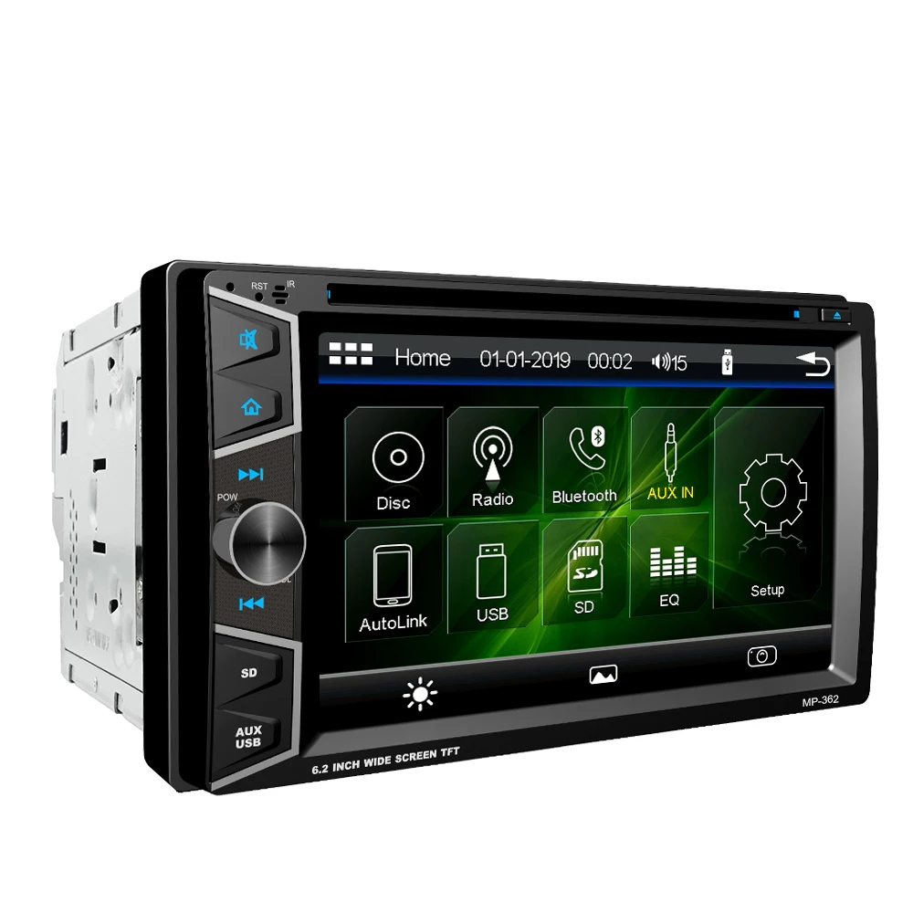 2 din 6.2 inch Universal DVD FM USB SD Android system Car GPS Navigation BT MP5 Player with DVD