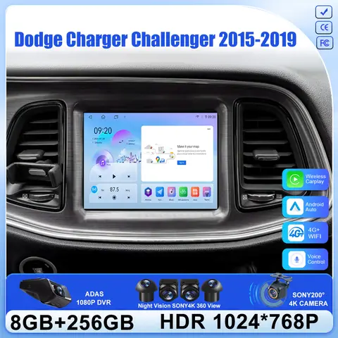 8.4 inch Radio For Dodge Charger Challenger 2015-2019 Car Android Replacement Wireless Stereo Carplay and Android Auto Headunit