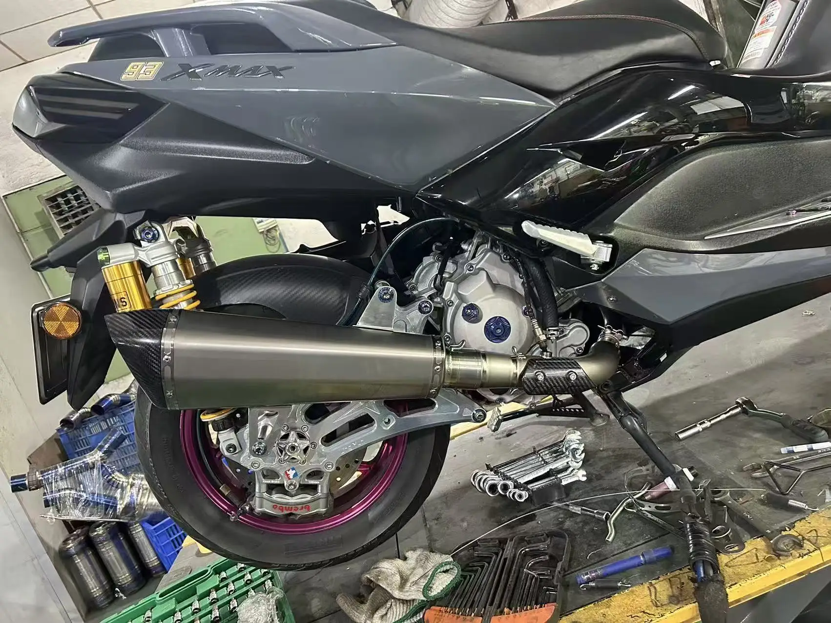 Full Titanium Racing Exhaust Kit for XMAX300 Xmax xmax250 Full Exhaust System 2017-2024