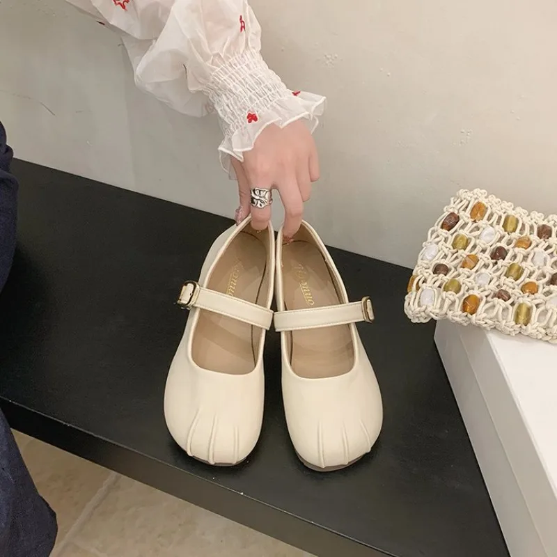 Mary Jane Shoes Women Cat Paw Toe Flats Retro Buckle Strap Ballet Flats Sweet Soft Shallow Mouth Ladies Daily Walking Shoes 2026 view 5