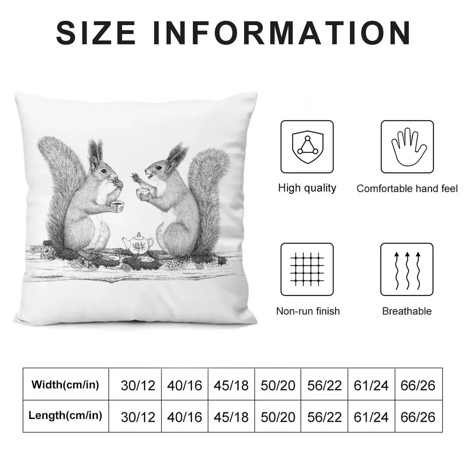 Squirrels drinking tea and chatting Throw Pillow luxury decor Room decorating items Pillow Case Christmas Cushions Cover pillow