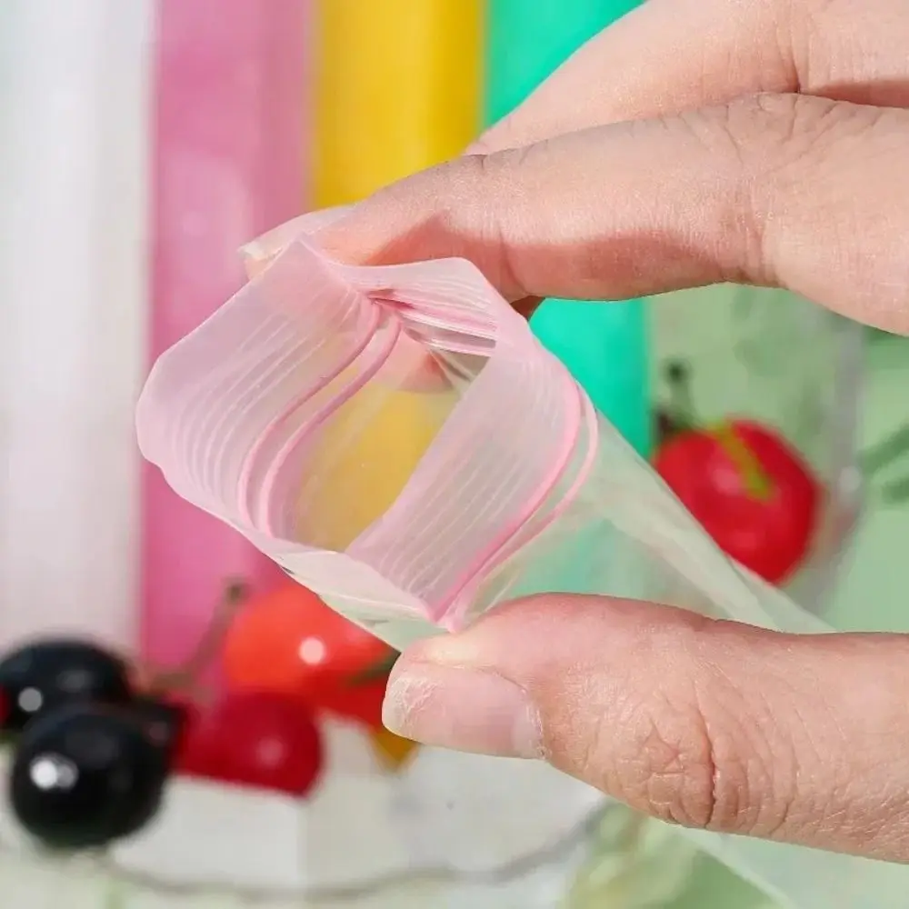 50/100Pcs Food Grade PE Material Disposable Popsicle Bags Leakproof Sealed Transparent Clear Ice Pop Mold Bags Colorful
