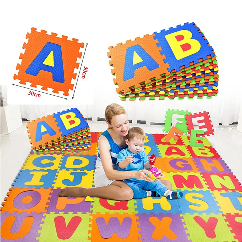 

EVA Foam Puzzle Play Mat Floor, Interlocking Playmat Arrivals Alphabet & Numbers Rubber USSE New Ideal for Crawling Baby Infant