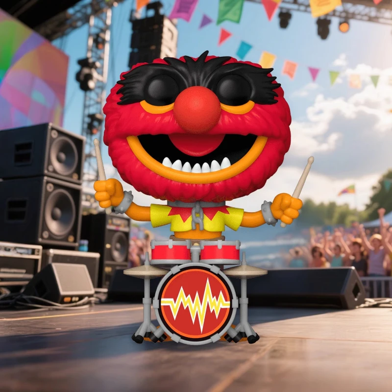 

Genuine Edition FUNKO POP《Sesame Street Performing on The Drum Set》Desktop Decoration Ornament Model Toys Collectible Model