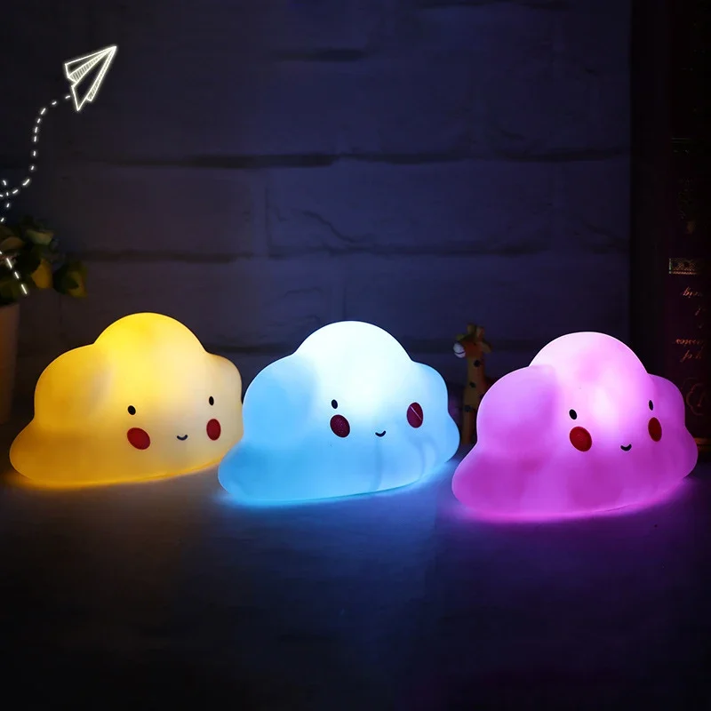 Led luz da noite dos desenhos animados bonito decoração lâmpadas lua urso dinossauro menina crianças brinquedos presentes para quarto luzes da sala