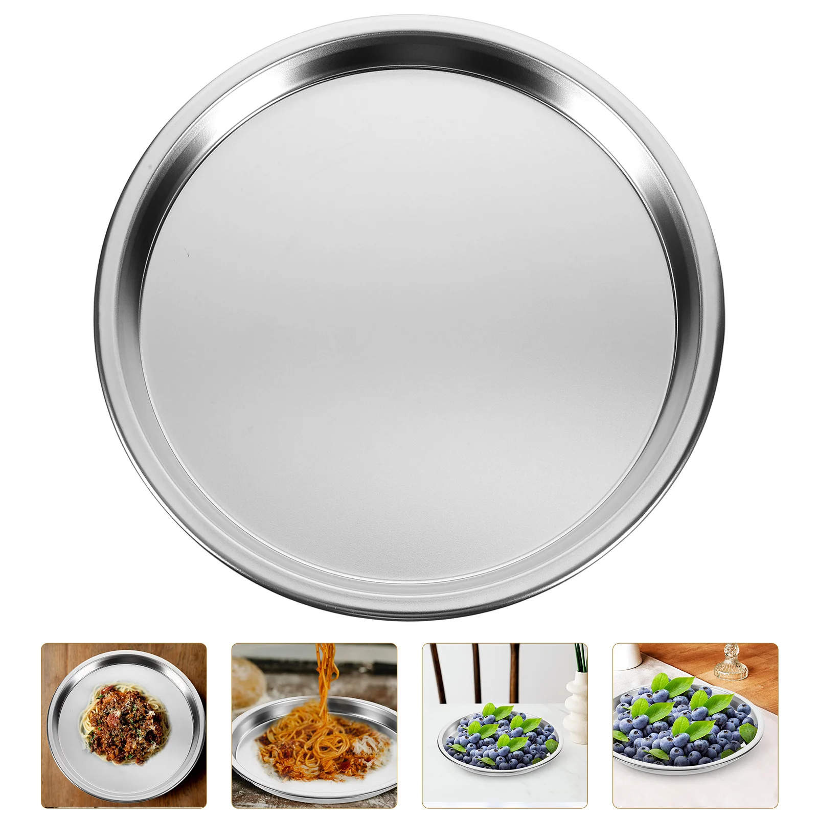 Stainless Steel Cold Skin Plate Family Reunion Snack Tray Cake Bakeware Strong Dish Cookie Children's Party