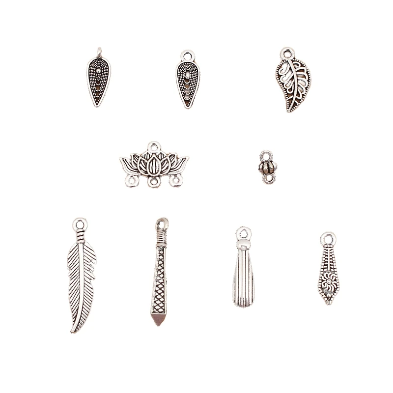 BoYuTe (500 Pieces/Lot) Alloy Feather Leaf Charms Material Diy Jewelry Making Accessories Factory Wholesale