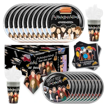 일회용 종이 냅킨 컵 접시, 생일 장식 파티 용품, 친구 세트