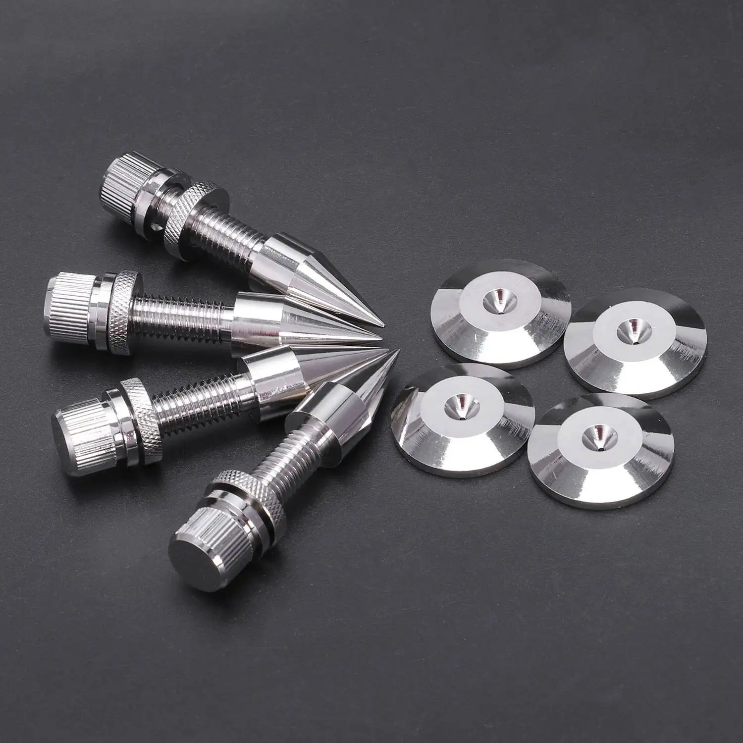 SMIEA 4 Pcs Alto-falante Spike Isolamento Spikes Stand Pé Alto-falante Hifi Almofadas de base cônica à prova de choque