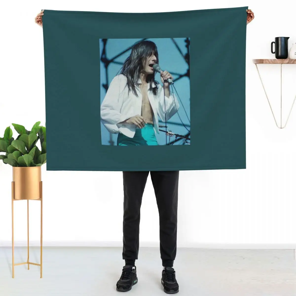 steve perry art Throw Blanket Hairy Softest Bed linens Warm Retros Custom Blankets