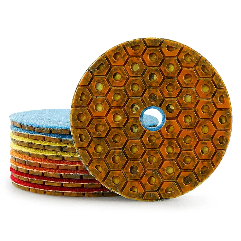 4PCS Super 4 Inch Diamond Polishing Pads Copper Bond Wet Polishing Pad For Granite Marble Concrete Floor Grinding Discs