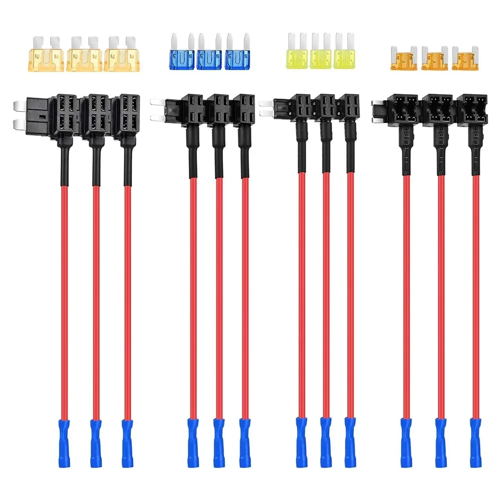 

12 Pack 12V Add-a-Circuit Fuse Tap Standard Mini Micro2 and Low Profile Fuse Taps 4 Types ATO ATC ATM APM Fuse Holder for Boats