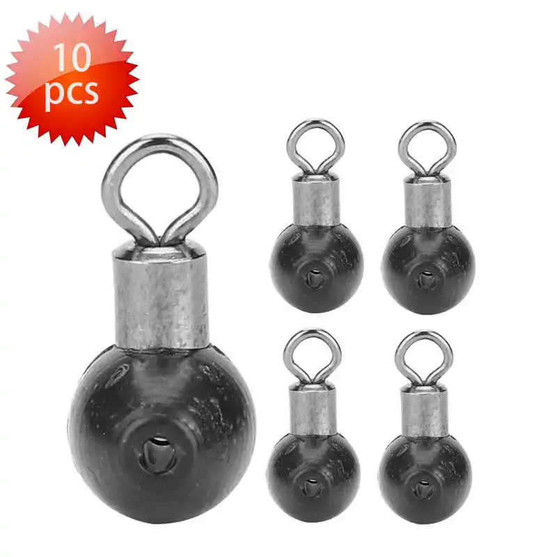 10pcs/pack Sea Fishing -line Rolling with Bead Tackle Running Slider Bead Pulley Line Rig Black