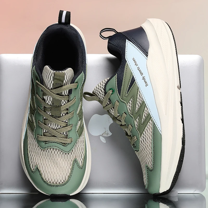 

Men's Breathable Running Shoes Summer Lightweight Mesh Hollow out Sport Shoes Anti-Slip Shock Absorption Elastic Wide Head