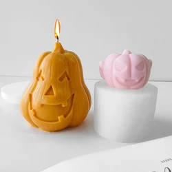 Skull Pumpkin Head Series Silicone Candle Mold DIY Halloween Horror Theme Sculpture Epoxy Plaster Soap Making Tool for Home Gift