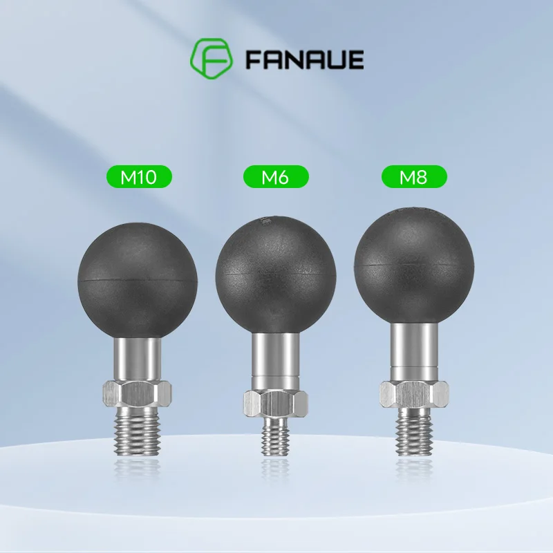 FANAUE 25/17mm adaptateur de montage à tête sphérique M8 M10 M6 support de poteau à vis support de téléphone motos électriques miroir de vélo pour support RAM