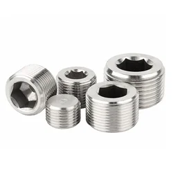 Hex Socket M8x1 M10x1 M12x1.5 M16x1.5 M20x1.5 M24x1.5 Metric Thread Male 304 Stainless Steel Countersunk End Plug