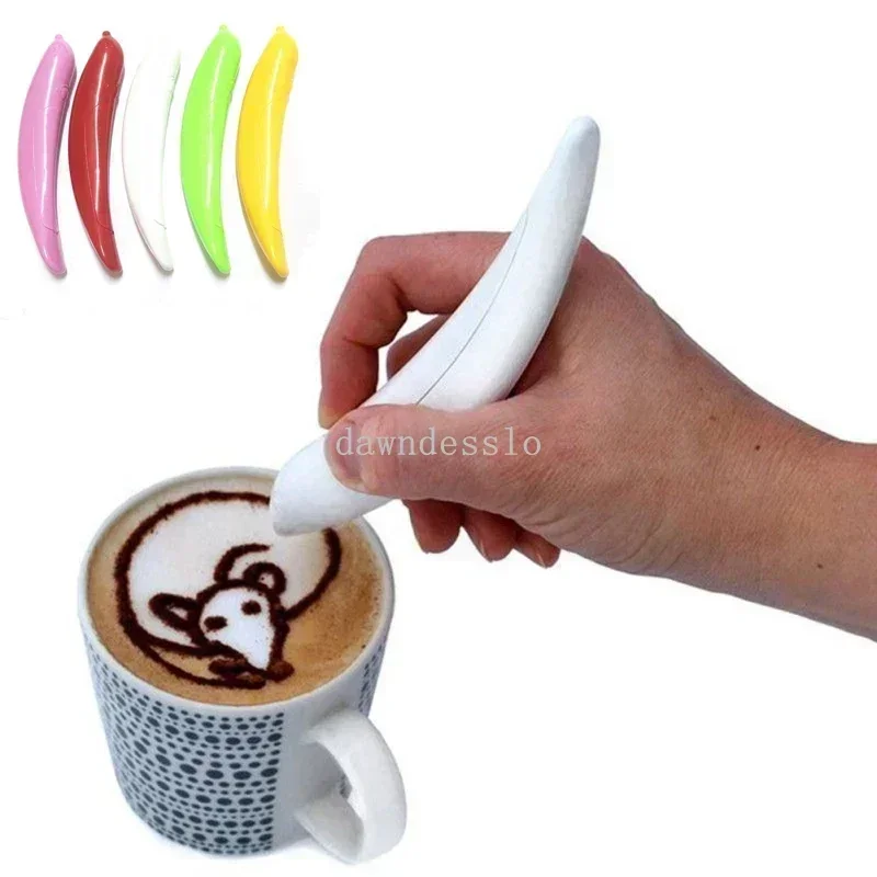 Electrical Latte Art Pen for Coffee Cake Spice Pen Creative Cake Decoration Pen Coffee Carving Baking Pastry Tools Stencils