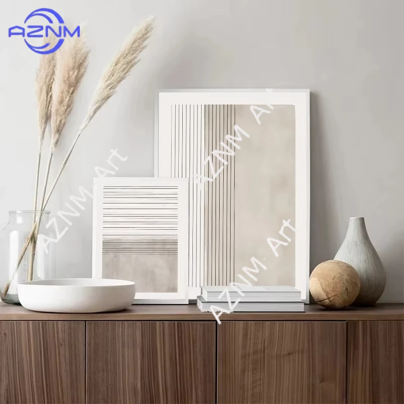 1/2pcs Abstract Beige Gray Posters Print Pictures Nordic Minimalist Line Modern Living Room Wall Art Canvas Painting Home Deocr