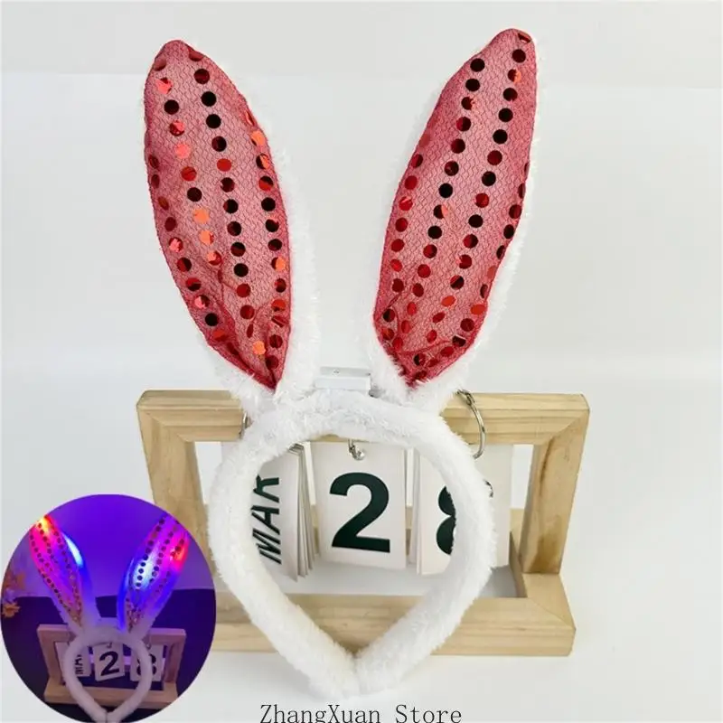 Sanft beleuchtetes Kostüm-Haar-Accessoire-Set, 4 Tierohren, Party-Akzent für Konzertabende, Festival-Outfits, Geburtstag 3XUF – Detail 7