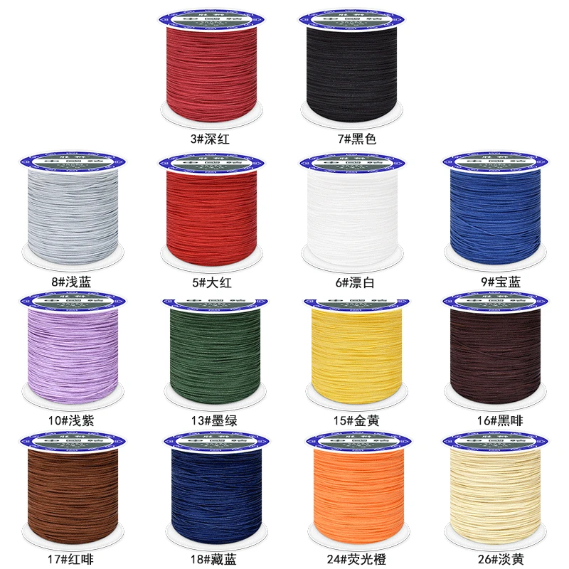 

0.4mm 50M/roll Nylon Cord Satin Braided String for Chinese Knotting Silky Jewelry Bracelet Necklace Findings Beading Rope Thread