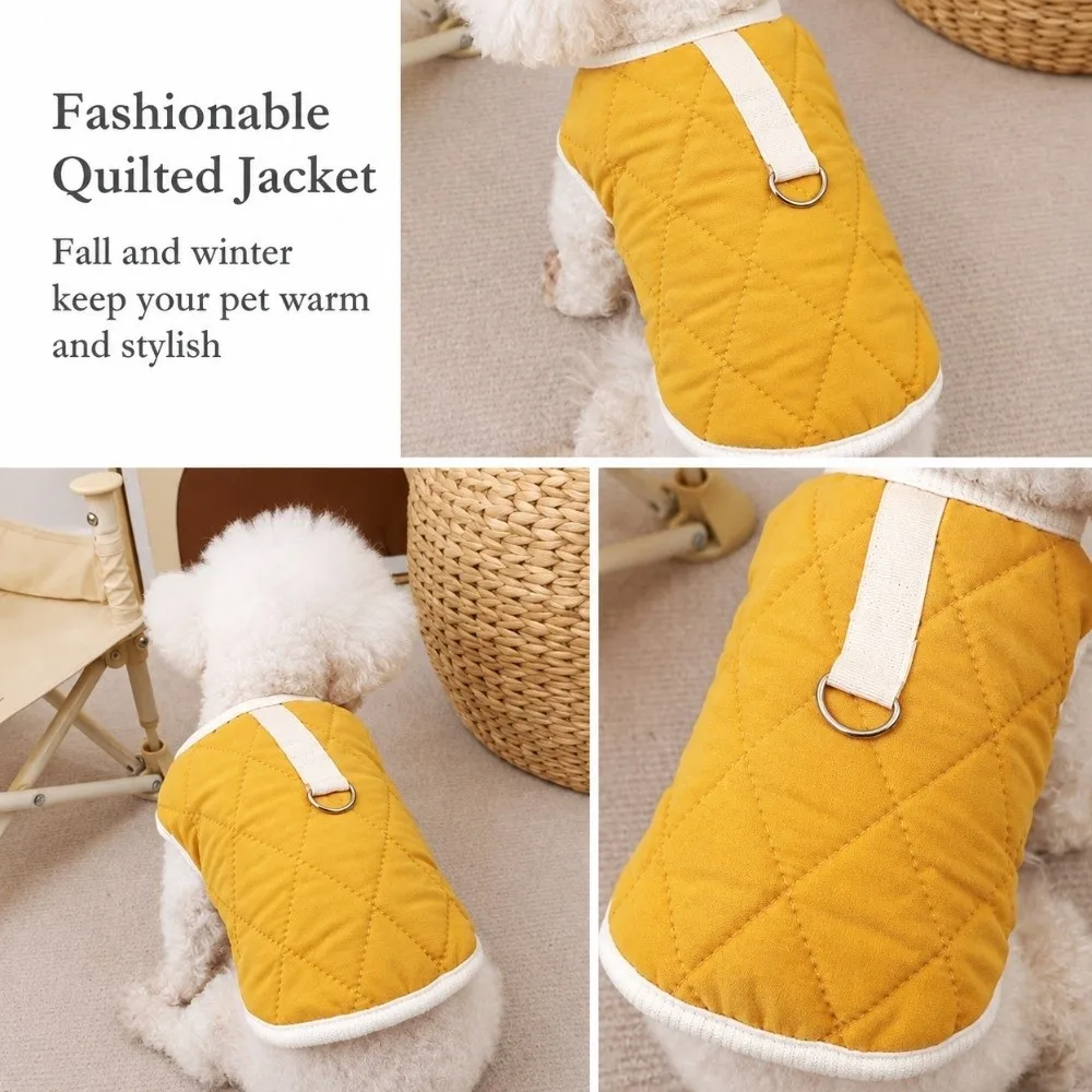 Durable Lightweight Pet Vest Sleeveless Quilted Pet Clothing Cotton Padded Snap Button Closur Pet Jacke Indoor Outdoor
