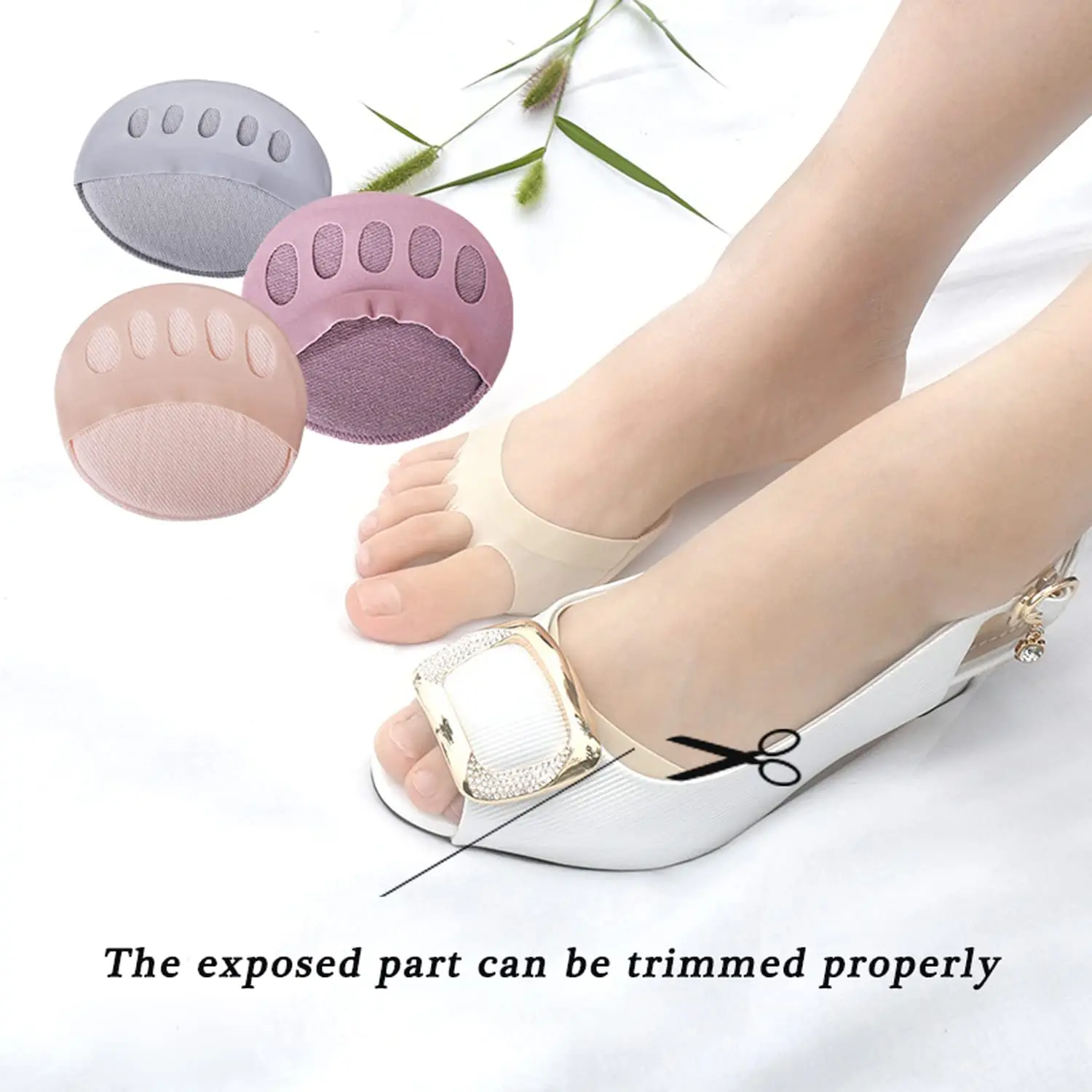 2 High Heel Forefoot Pads Anti-Slip Pressure-Relief Foot Protection Gadget