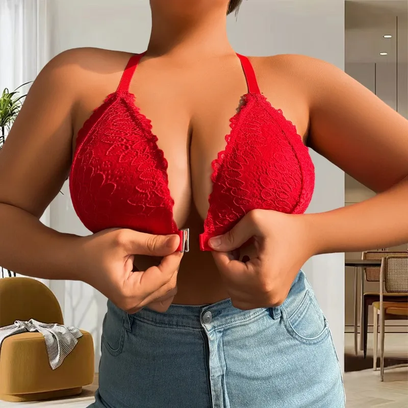 حمالات الصدر النسائية مشبك أمامي القمم الدانتيل حافة المفروشات تجمع غير وسم Bralette التفاف حمالات الصدر دون حلقة الصلب الملابس الداخلية