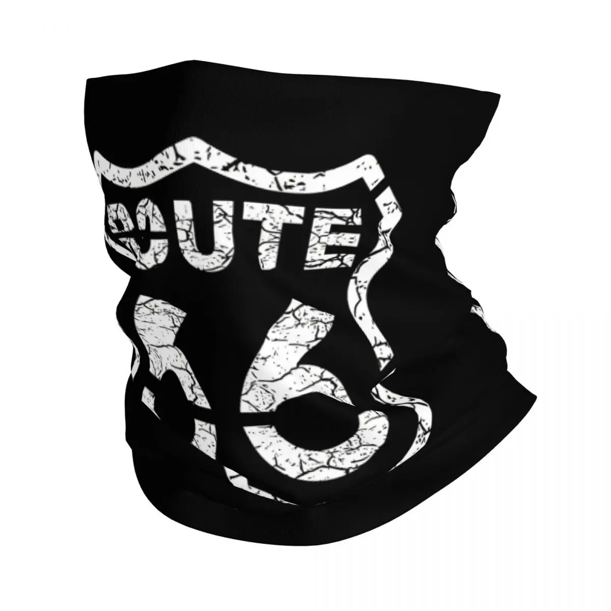 

Black Route 66 Bandana Neck Cover Motocross Wrap Scarf Running Unisex Adult Winter