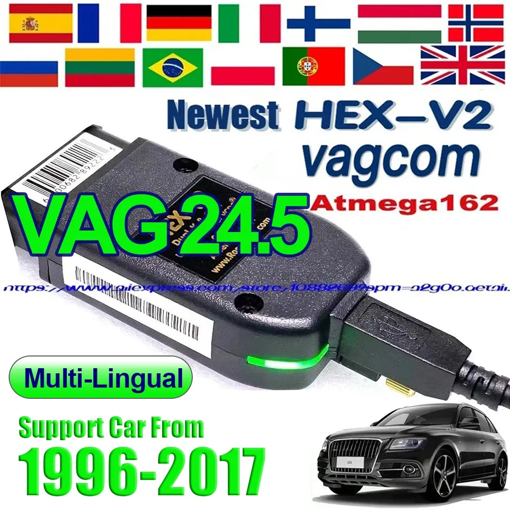 

2024 Newest VCDS V24.5 Car VAGCOM Scanner Tools HEX V2 OBD Tools Scanner Diagnostic Cable ST32F429 Suit FOR VW AUDI Skoda Seat