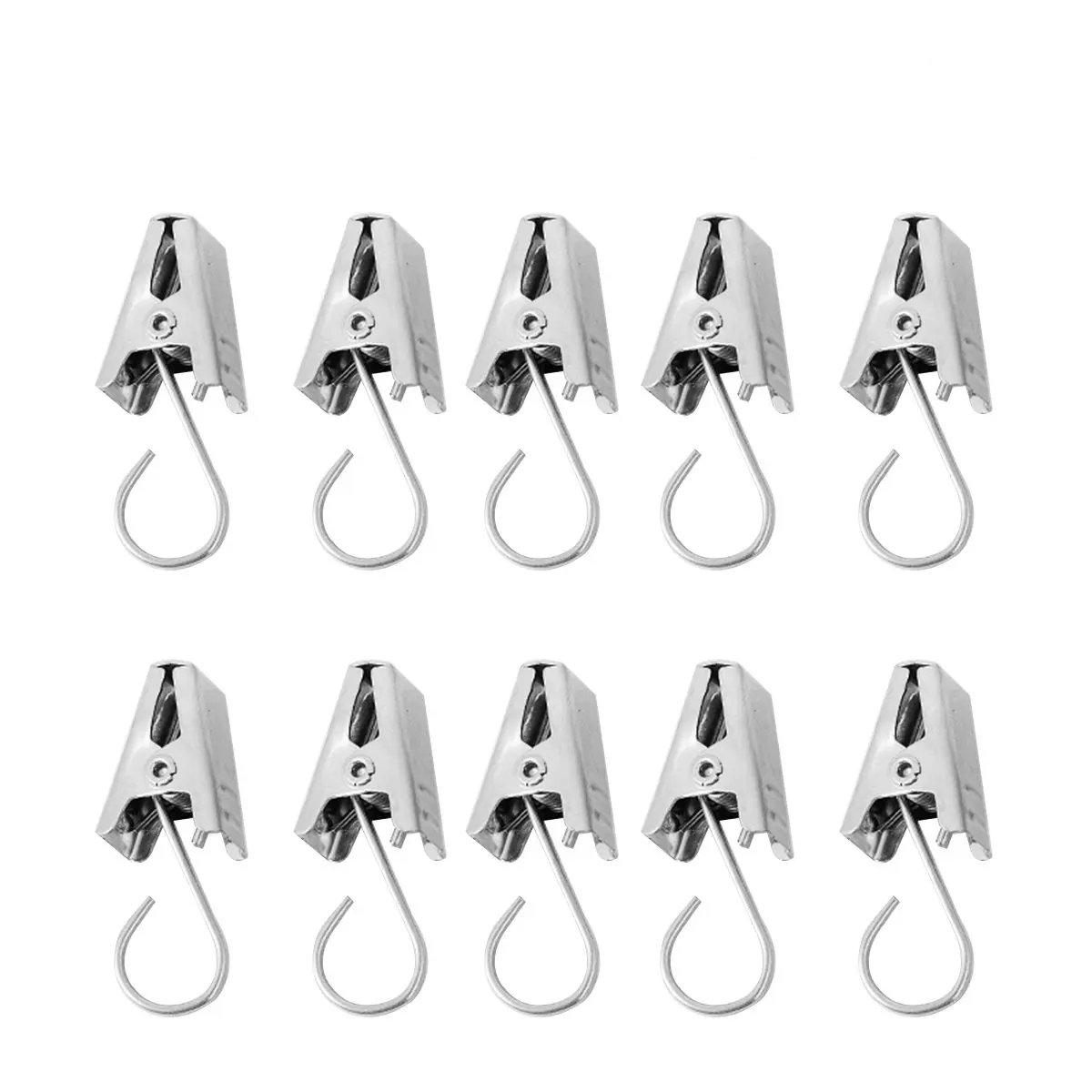 30Pcs Stainless Steel Curtain Clip Ring Drapery Hook for Hanging Curtains Easily Install Disassemble Use in Clinics Schools