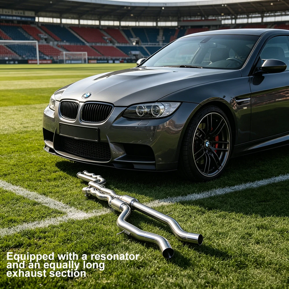 Equipped with a resonator and an equally long exhaust section  for BMW M3 M4 F80 F82 F83 S55 3.0T 2014-2019 SS304 exhaust pipe