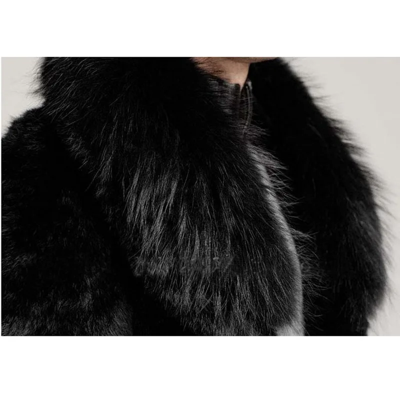 Male New Design Sense Warm Winter Thickened Coat Commuting Slim Environmental Mink Hair Big Hair Collar Personalized Jacket Fox