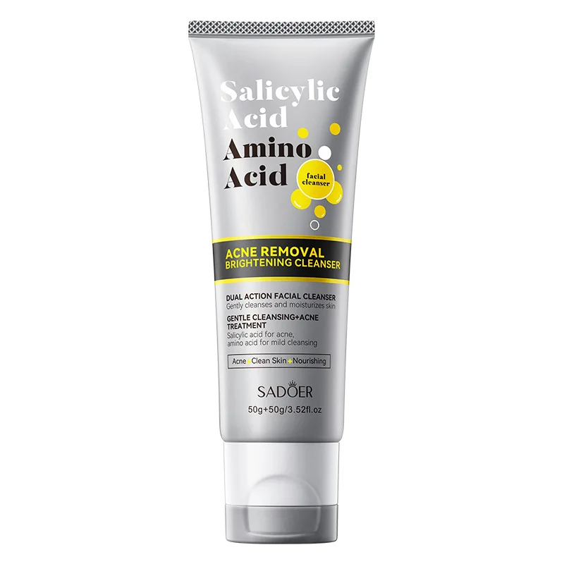 SADOER الأحماض الأمينية منظف للوجه التطهير العميق السيطرة على النفط ترطيب تبييض إزالة الرؤوس السوداء غسل منظف رغوي