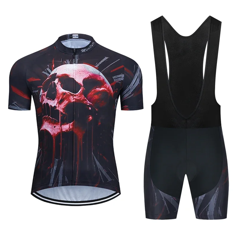 Moxilyn 2024 Mens Black Cycling Clothing MTB uniform Bike Wear Cycling Jersey Short Set Ropa Ciclismo Maillot Culotte