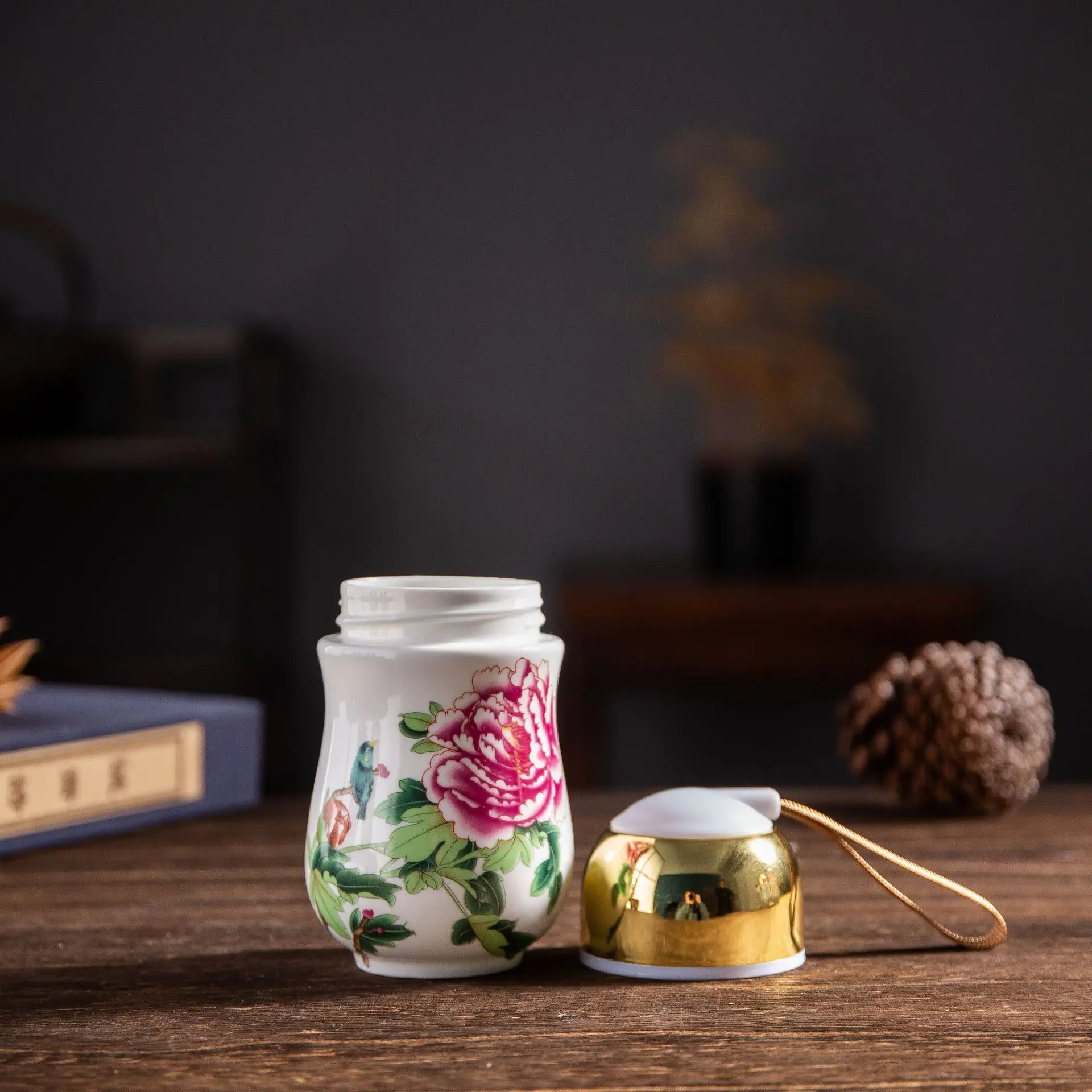 جينغدتشن السيراميك كوب الترمس المنزلية الأزرق والأبيض طبقة واحدة الخصر كوب السيارة هدية الأعمال كوب، القدح #2