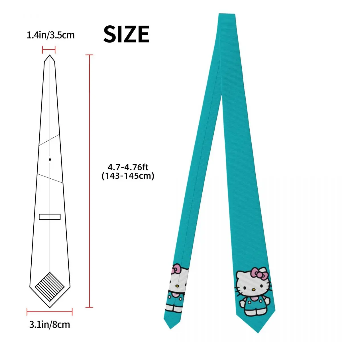 Hello Kitty Men Necktie Silk Polyester 8 cm Classic Kawaii Cartoon Neck Ties for Men Suits Accessories Gravatas Party