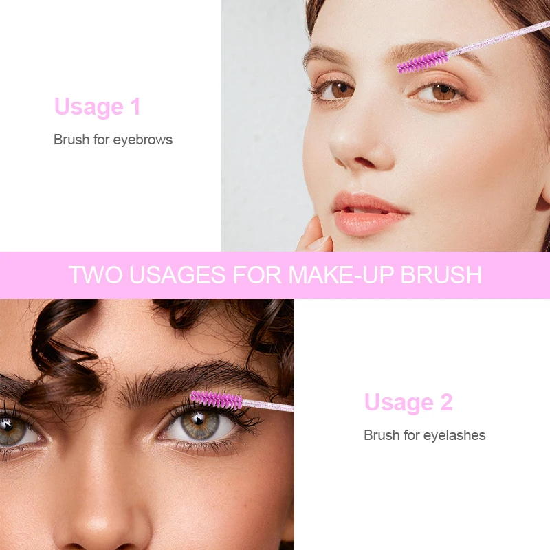 50Pcs Disposable Eyelash Brush Soft Head Crystal Eyebrow Brush Lash Extension Brush Mascara Wand Makeup Tool