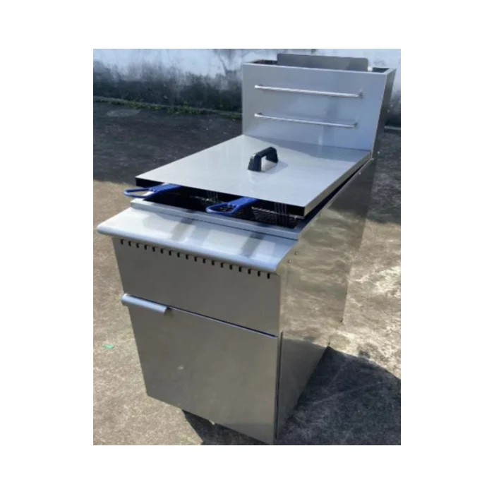 Commercial Gas Fryer 2-tank Double Cylinder Fryer Stainless Steel Chicken Chips Deep Fryer