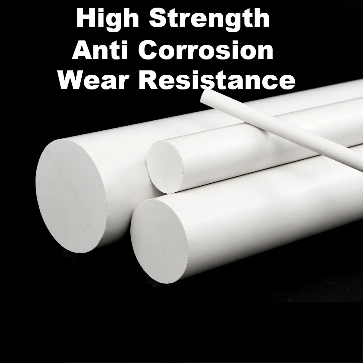 500mm PVC Round Rod Bar Plastic White Gray Black Billet Spacer Engineering Diameter