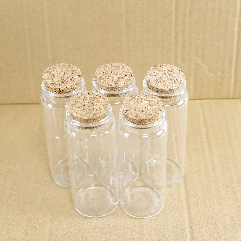 

6pcs/Lot 47*120mm 150ml Glass Bottles With Cork Spicy Storage Tiny Bottle Containers Glass Spice Vials Craft DIY Small Jars