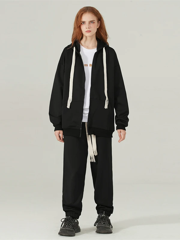 

Casual Sportswear Set Men's Spring Autumn New Trendy Brand Haome Hoodie Loose Open Cardigan Two Piece Set Polyester Fiber ...