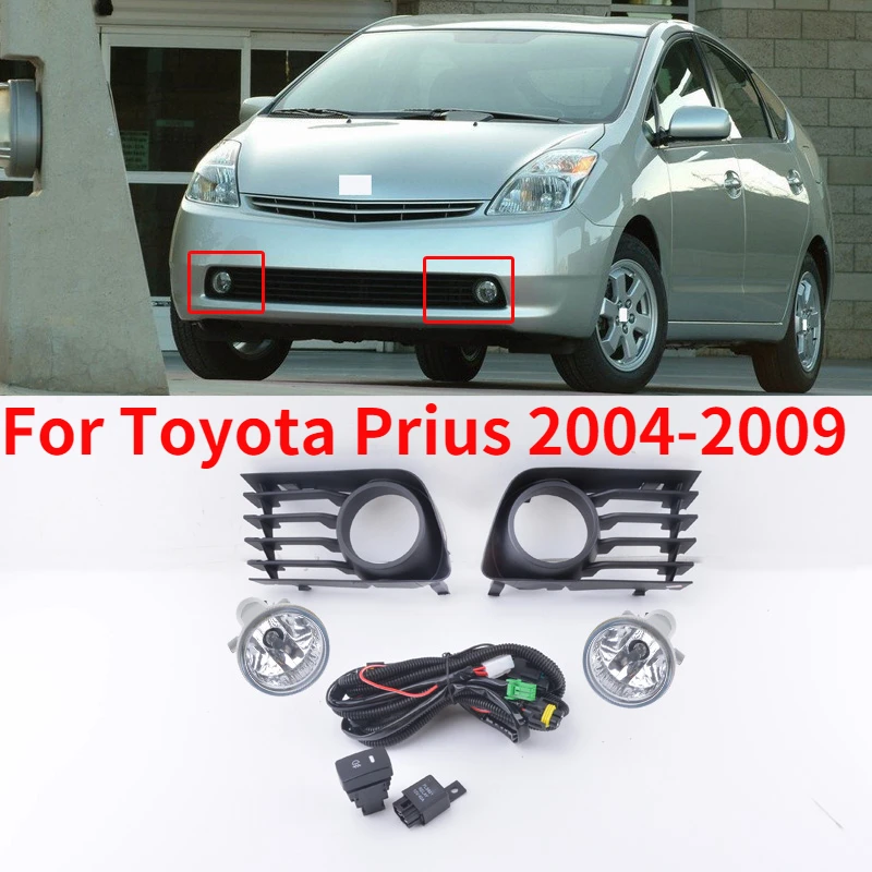 CAPQX-Luz antiniebla de parachoques delantero para Toyota Prius NHW20 NHW30 MR2 Spyder SCION XA ECHO 04-09, faro antiniebla con arnés de interruptor