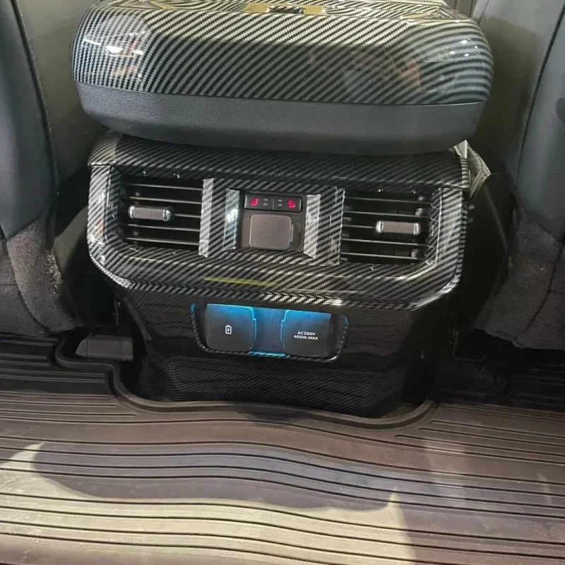 

For Ford F-150 Raptor 2021 2022 2023 Rear Air Condition Vent Outlet Cover Trim Decoration Interior Accessories ABS Carbon Fiber