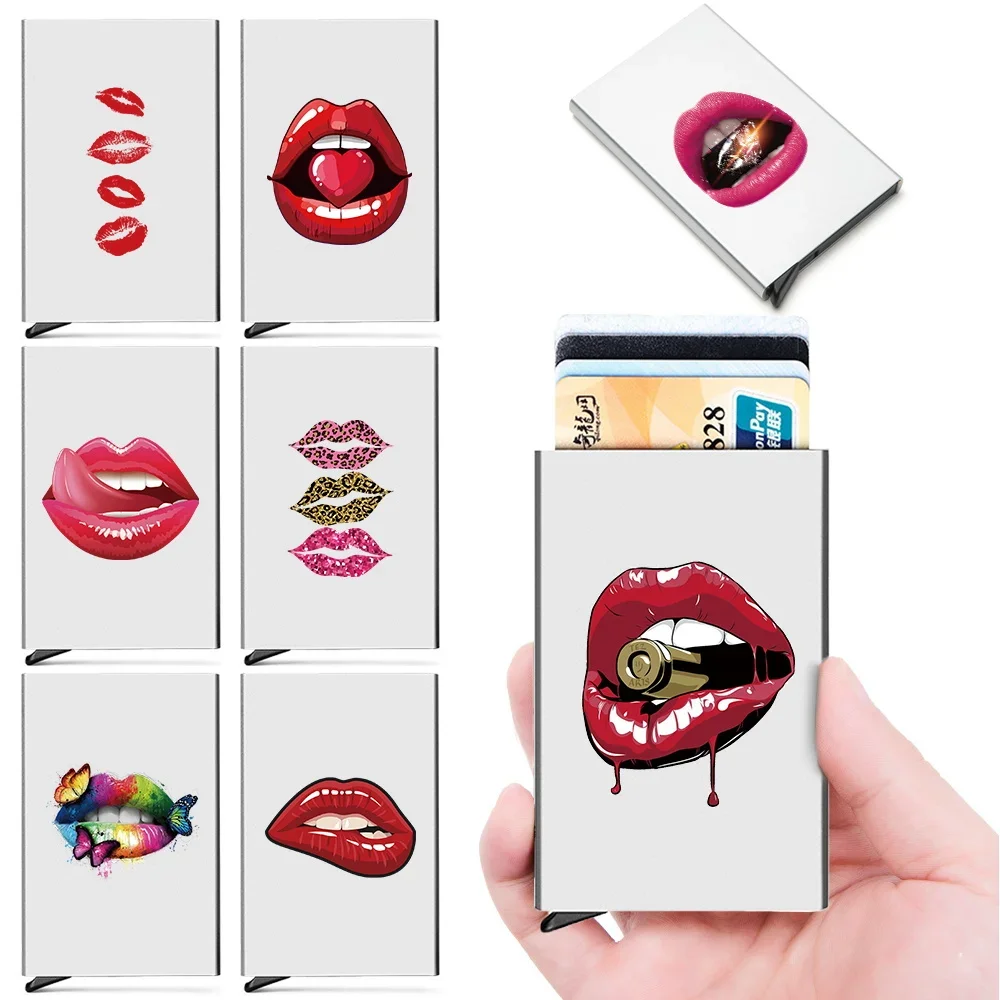 

Men's Credit Thin Aluminium Metal Card Holder 2026 New ID Anti-theft Portable Mouth Pattern Wallets Pocket Case Credit Card Box